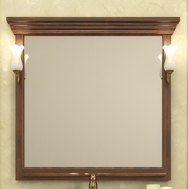 Зеркало Риспекто 95, цвет нагал со светильниками  Рустика бронза или Изабель Z0000004918