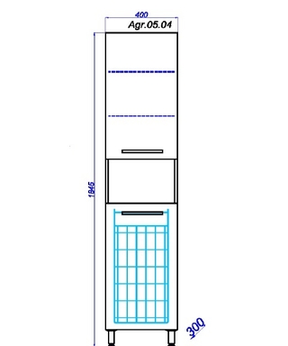 Шкаф-колонна (пенал) напольный Аллегро с корзиной Agr.05.04