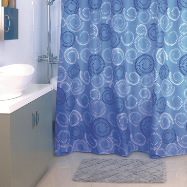 Штора для ванной комнаты, 180*200 см, полиэстер, Ultramarine Dots, Milardo, 900P180M11 900P180M11