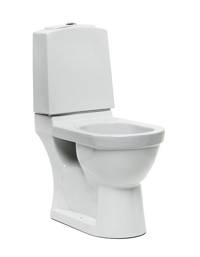 Унитаз напольный со встроенным горизонтальным выпуском, двойной слив 3 ...