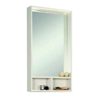 Зеркальный шкаф Йорк 50, белый/выбеленное дерево