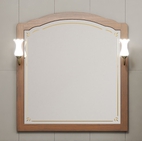 Зеркало Лоренцо 100, цвет свет.орех со светильниками Рустика бронза или Изабель