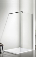 Душевое ограждение SANTREK AQUA Тour - SG-1200-С-Matt Black 1200*1950 стекло Прозр 6мм, профиль Чёрный  (штанга в комплекте) 