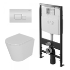 Комплект Унитаз подвесной безободковый D&K Venice DT1026016 + кл. DB1529001.2, хром