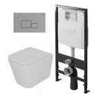 Комплект Унитаз подвесной безободковый DK Quadro DT1516016 + кл. DB1519001, хром