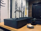 Раковина накладная бетонная Uperwood Square 39х39х12 см, квадратная, черная