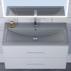 Раковина для ванной кварцевая Uperwood Foster Quartz 80х45,5х17,5 см, серая матовая, бетон
