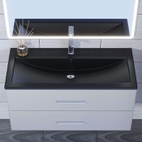 Раковина для ванной кварцевая Uperwood Foster Quartz 100х45,5х17,5 см, черная матовая, уголь