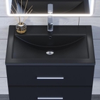 Раковина для ванной кварцевая Uperwood Foster Quartz 70х45,5х17,5 см, черная матовая, космос