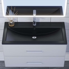 Раковина для ванной кварцевая Uperwood Foster Quartz 90х45,5х17,5 см, черная матовая, уголь
