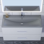 Раковина для ванной кварцевая Uperwood Foster Quartz 100х45,5х17,5 см, серая матовая, бетон