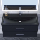 Раковина для ванной кварцевая Uperwood Foster Quartz 100х45,5х17,5 см, черная матовая, космос