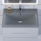 Раковина для ванной кварцевая Uperwood Foster Quartz 60х40,5х16,5 см, серая матовая, бетон