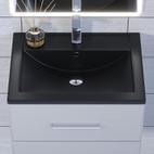 Раковина для ванной кварцевая Uperwood Foster Quartz 60х40,5х16,5 см, черная матовая, уголь