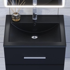 Раковина для ванной кварцевая Uperwood Foster Quartz 60х40,5х16,5 см, черная матовая, космос