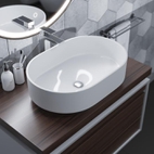 Раковина накладная для ванной Uperwood Aura 60х40,4х17,5 см, овальная, белая глянцевая