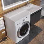 Раковина над стиральной машиной Uperwood Magenta 110х50х17,8 см, правая, крыло слева
