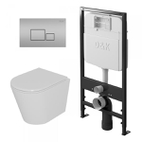 Комплект Унитаз подвесной безободковый DK Venice DT1026016 + кл. DB1519002, матовый хром