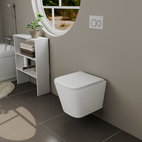 Комплект Унитаз подвесной  безободковый D&K Berlin DT1436016 + кл. DB1529006, графит