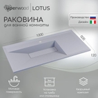 Раковина для ванной кварцевая Uperwood Lotus Quartz 100х50х13 см, белая матовая, жасмин