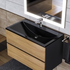 Раковина для ванной Uperwood Self 80х45х13,5 см, черная глянцевая