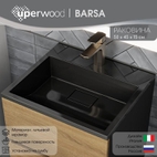 Раковина для ванной 50 см, Uperwood Barsa, черная глянцевая