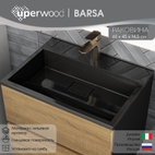 Раковина для ванной 60 см, Uperwood Barsa, черная глянцевая