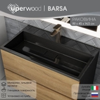 Раковина для ванной 80 см, Uperwood Barsa, черная глянцевая