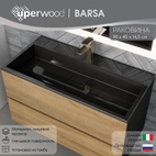 Раковина для ванной 90 см, Uperwood Barsa, черная глянцевая