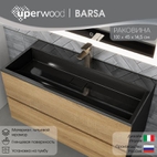Раковина для ванной 100 см, Uperwood Barsa, черная глянцевая