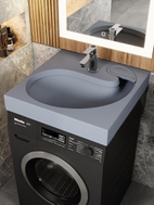 Раковина над стиральной машиной Uperwood Comforty 60х60х11 см, серая матовая
