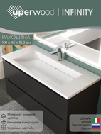 Раковина для ванной 100 см, Uperwood Infinity, белая глянцевая