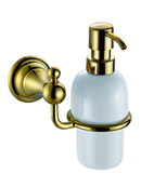 Дозатор жидкого мыла Azario ELVIA подвесной, керамический, золото (AZ-91112G)