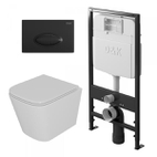 Комплект Унитаз подвесной  безободковый DK Berlin DT1436016 + кл. DB1399025, черный