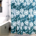 Штора для ванной комнаты, 180*200 см, полиэстер, Flowers Blue, Milardo, 950P180M11