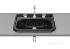 Раковина Roca Carmen накладная 60х45, 3 отверстия для смесителя, черный 3270A5563