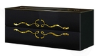 Тумба с раковиной Дуо Аманти Т12, черный-золото + раковина Элеганс 120 (Комплект)