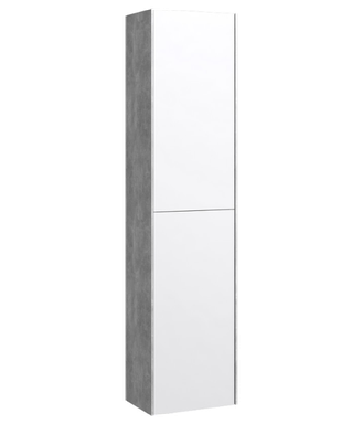 Подвесной пенал 36,5 см с двумя дверьми с системой открывания «push-to-open». Цвет бетон светлый/белый MOB0535BS+MOB0735W