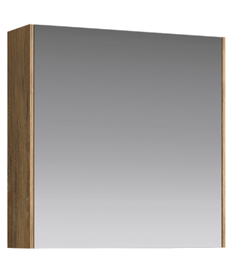 Зеркальный шкаф 60 см с одной дверью на петлях с доводчиком. Цвет дуб балтийский MOB0406+MOB0717DB