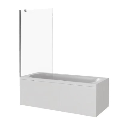 Шторка для ванны SANTREK AQUA Slim FG- 700-C-Chrome (неподвижная, р-р:700х1400, с кронштейном, стекло Прозр. 5 мм, профиль Хром) 322112