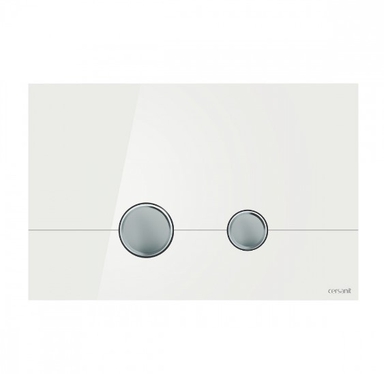  Кнопка: STERO, стекло, белый глянцевый, универсальная BU-STE/Whg/Gl