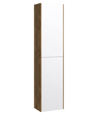 Подвесной пенал 36,5 см с двумя дверьми с системой открывания «push-to-open». Цвет дуб балтийский/белый MOB0535DB+MOB0735W