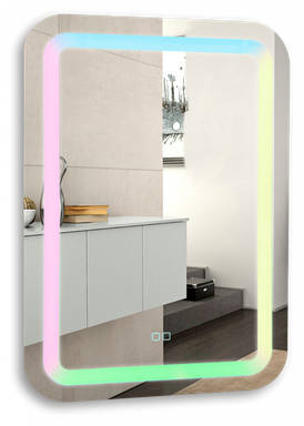 Зеркало AZARIO Мальта RGB 550*800 c подсветкой и диммером, мульти-цвет, сенсорный выключатель (LED-00002511) LED-00002511