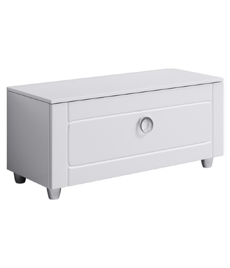 Напольная дополнительная тумба с одним ящиком в белом глянцевом цвете. Inf.03.10