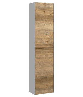 Подвесной пенал 36,5 см с двумя дверьми с системой открывания «push-to-open». Цвет белый/дуб балтийский MOB0535W+MOB0735DB