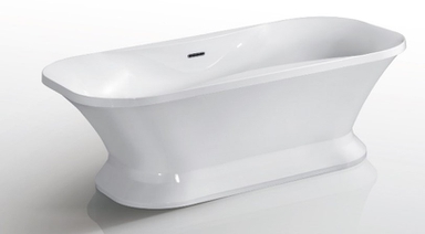 Ванна акриловая AZARIO BORDEAUX 1800x900x600, свободностоящая, в комплекте с сифоном и металлической рамой, белая (BOR18090) BOR18090