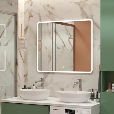 Зеркало для ванной с подсветкой Uperwood Foster 100х80 см, прямоугольное, сенсор/антизапотевание 291020590