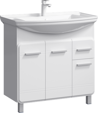 Напольная тумба с тремя дверьми и одним ящиком с умывальником KOR0108