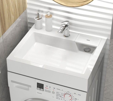 Раковина над стиральной машиной Uperwood Vission 60х50х11 см, белая глянцевая 45483000000