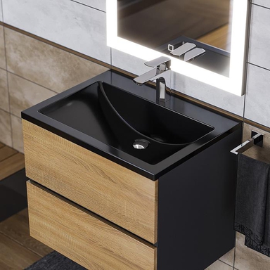 Раковина для ванной Uperwood Self 60х45х15 см, черная глянцевая 4538341200